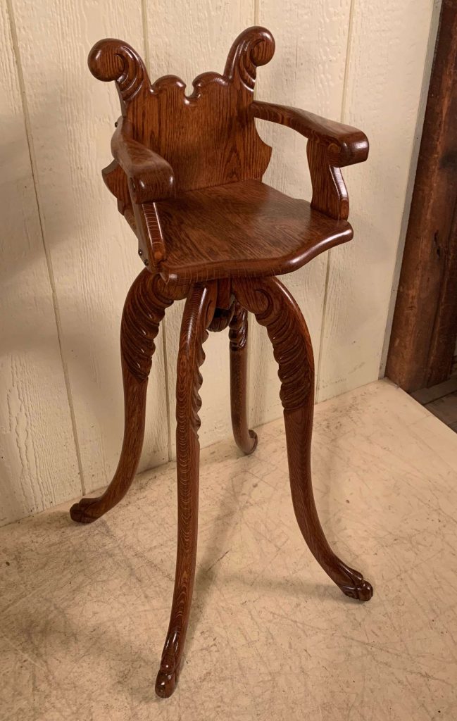 Oak Child's Barber Chair Doug Schmitt Antiques