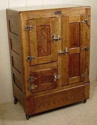 Antique Oak 3-Door Ice Box