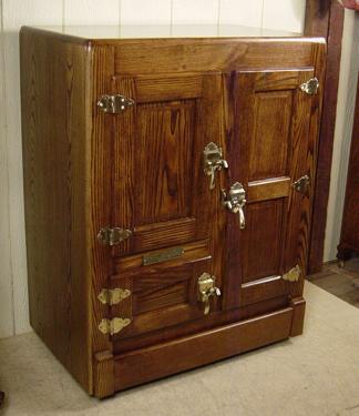 3 Door Oak Ice Box