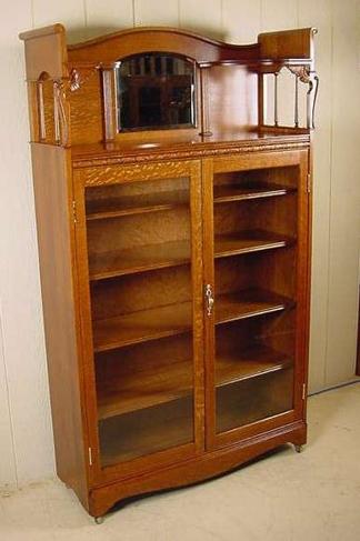 HIGH QUALITY 2 DOOR OAK BOOKCASE