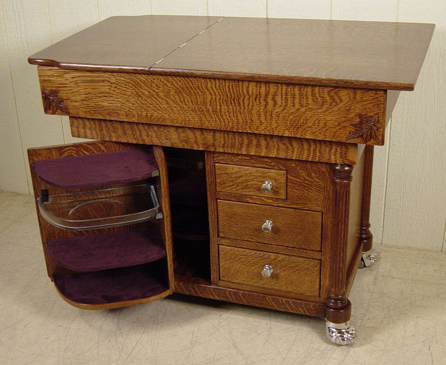 W.D. Allison Co. Oak Doctor's Examination Table Doug Schmitt Antiques