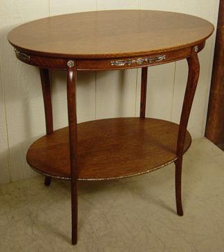 Oval Oak Lamp Table