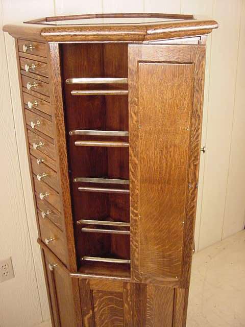 Clark Model "A" Octagon Oak Revolving Dental Cabinet - Image 8