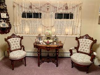 Pair of Walnut Victorian Slipper Chairs