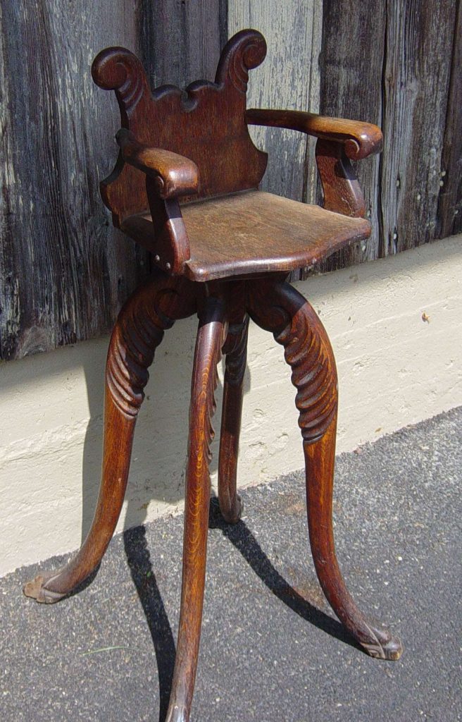 Oak Child's Barber Chair Doug Schmitt Antiques