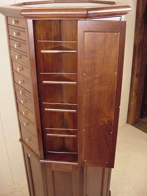 Clark Model "A" Octagon Walnut Revolving Dental Cabinet - Image 10