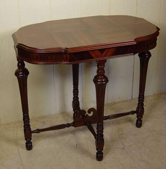 Inlaid Walnut & Mahogany Lamp Table