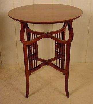 Round Oak Lamp Table - Stock #201