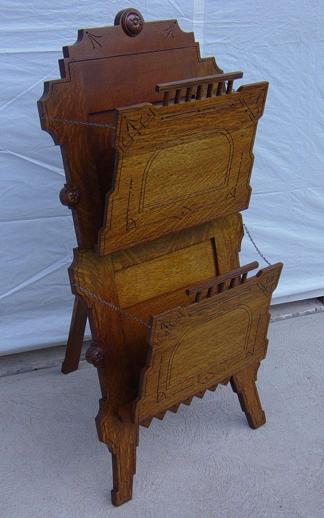 Victorian Oak Magazine Rack