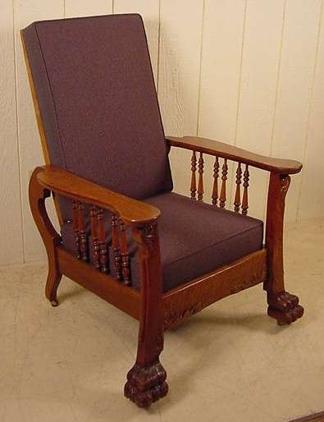 Oak Morris Chair w/ claw feet