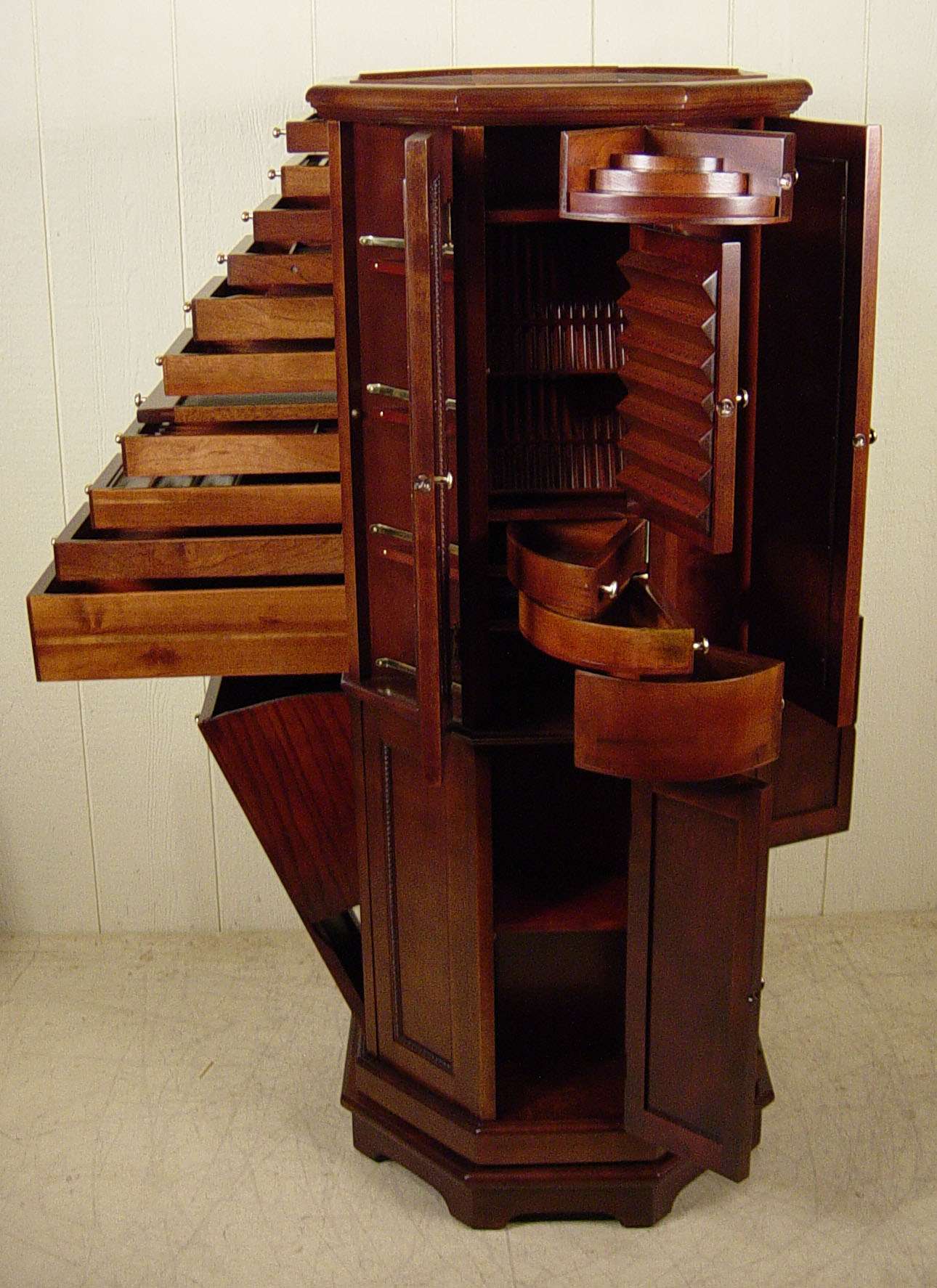 Clark Model "A" Octagon Birch & Maple Revolving Dental Cabinet - Image 2