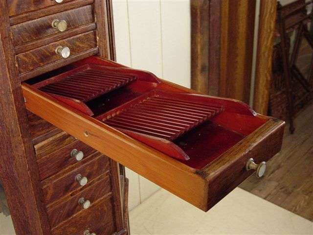 Clark Model "A" Octagon Oak Revolving Dental Cabinet - Image 16