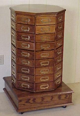 Oak Octagon Revolving Nut & Bolt Cabinet