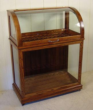 Oscar Onken Co. Oak Cane & Umbrella Display Cabinet