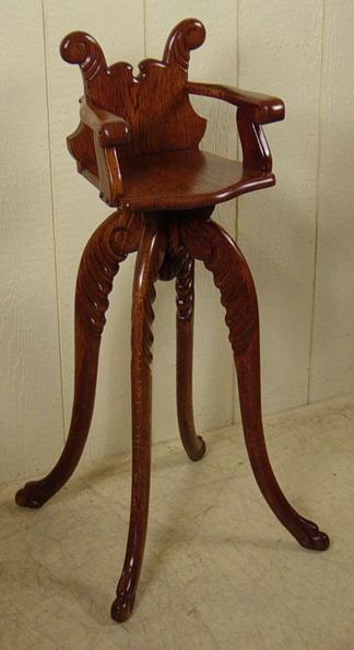 Oak Child's Barber Chair