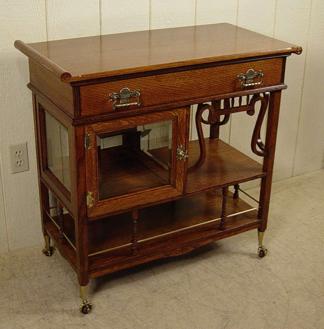 Unusual Oak Curio/Display Cabinet