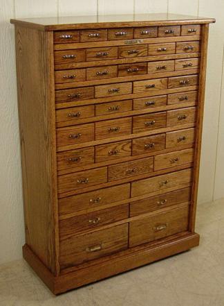 W.C. Heller & Co. Oak Hardware Store Cabinet