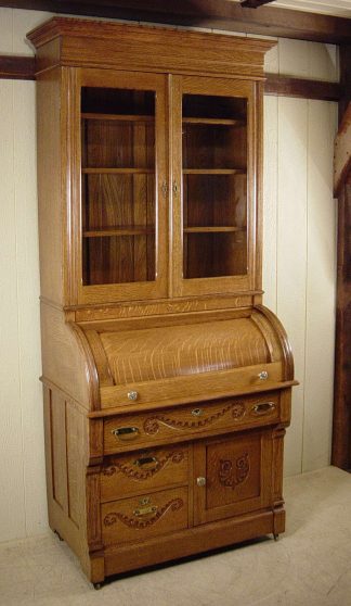 Oak Cylinder Secretary Desk