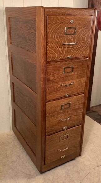 Letter-Size Oak File Cabinet
