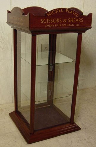 Scissors & Shears Walnut Counter Display Cabinet