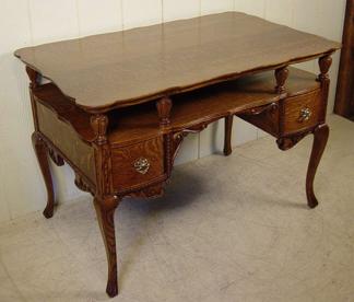 Unusual Two-Tier Oak Library Table or Lady's Desk