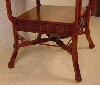 Square Oak Lamp Table w/ drawer - Stock #173