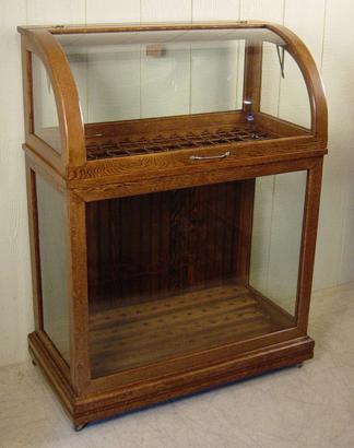 Oscar Onken Co. Oak Cane & Umbrella Display Cabinet
