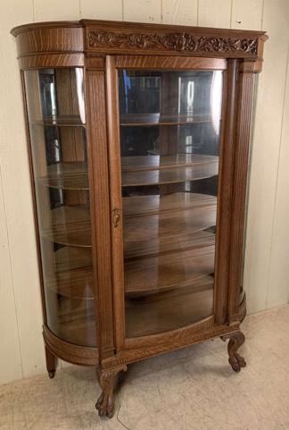 Oak Claw foot China Cabinet