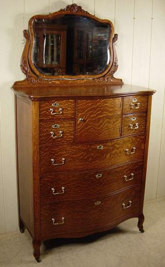 Widdidcomb Furniture Co. Serpentine Oak Bonnet Chest