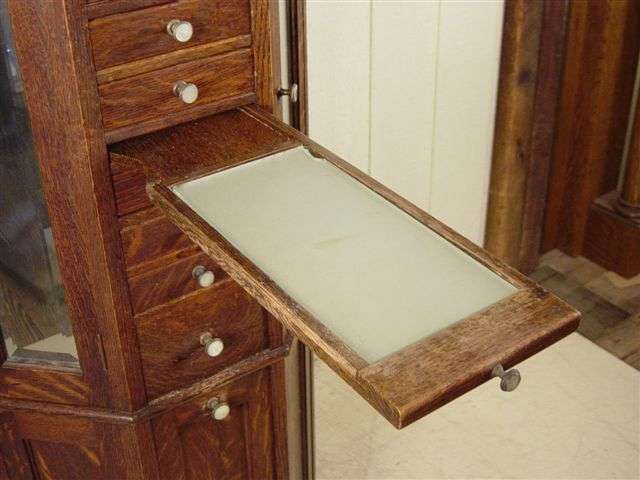 Clark Model "A" Octagon Oak Revolving Dental Cabinet - Image 18