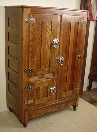 3-Door Oak Ice Box