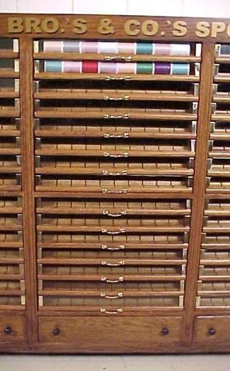 BELDING BRO.'S & CO.'S 48 DRAWER OAK SPOOL CABINET