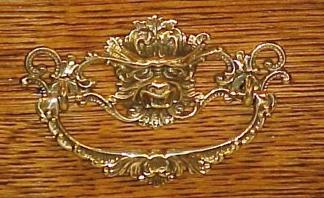 LARGE SERPENTINE OAK DRESSER W/