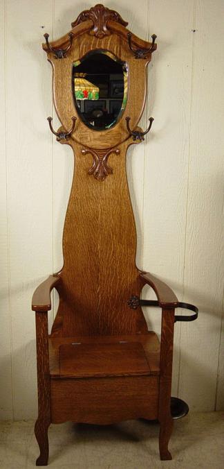 Narrow Oak Hall Stand