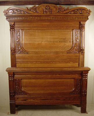 Very Poweful High-Back Oak Bed