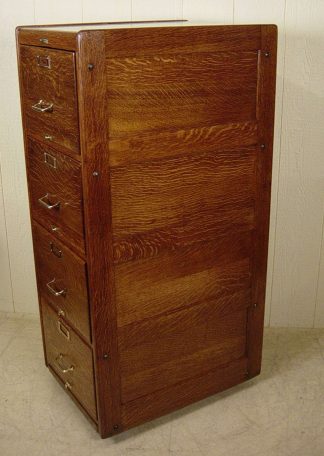 4 DRAWER OAK LEGAL SIZE FILE CABINET