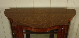 Serpentine Glass Oak Curio Cabinet