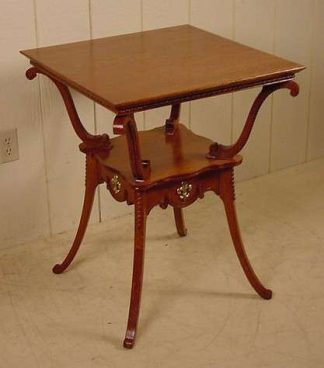 Oak Lamp Table with brass fleur de lis ormolu