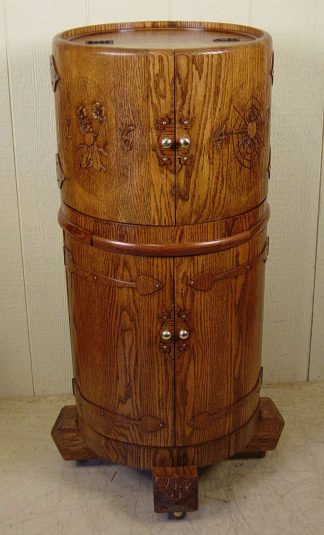 Round Barrell Shaped Liquor Cabinet