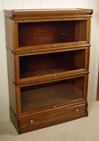 3 Section Oak Globe-Wernicke Stacking Bookcase