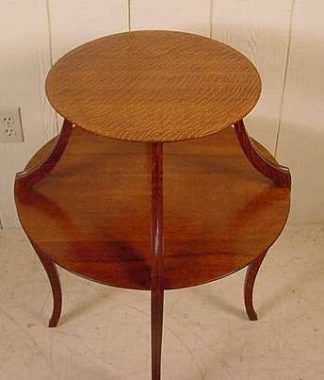 Rare Round 2-tier Lamp Table - Stock #133