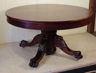 54" Round Mahogany Claw foot Table with 4 orignal 16" leaves