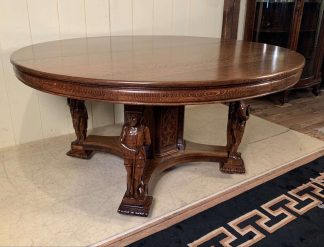 60" Round Oak Table with full standing men
