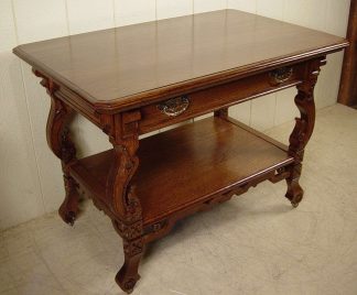 Victorian Oak Library Table