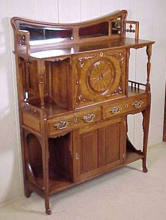 Extremely Rare Drop Front Desk w Etagere Sides