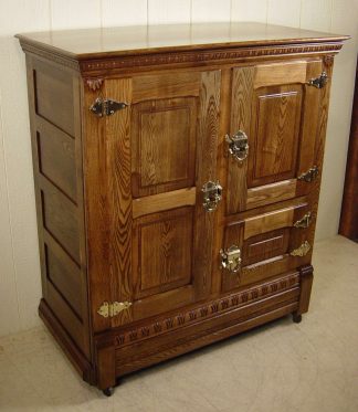 3 Door Oak Ice Box