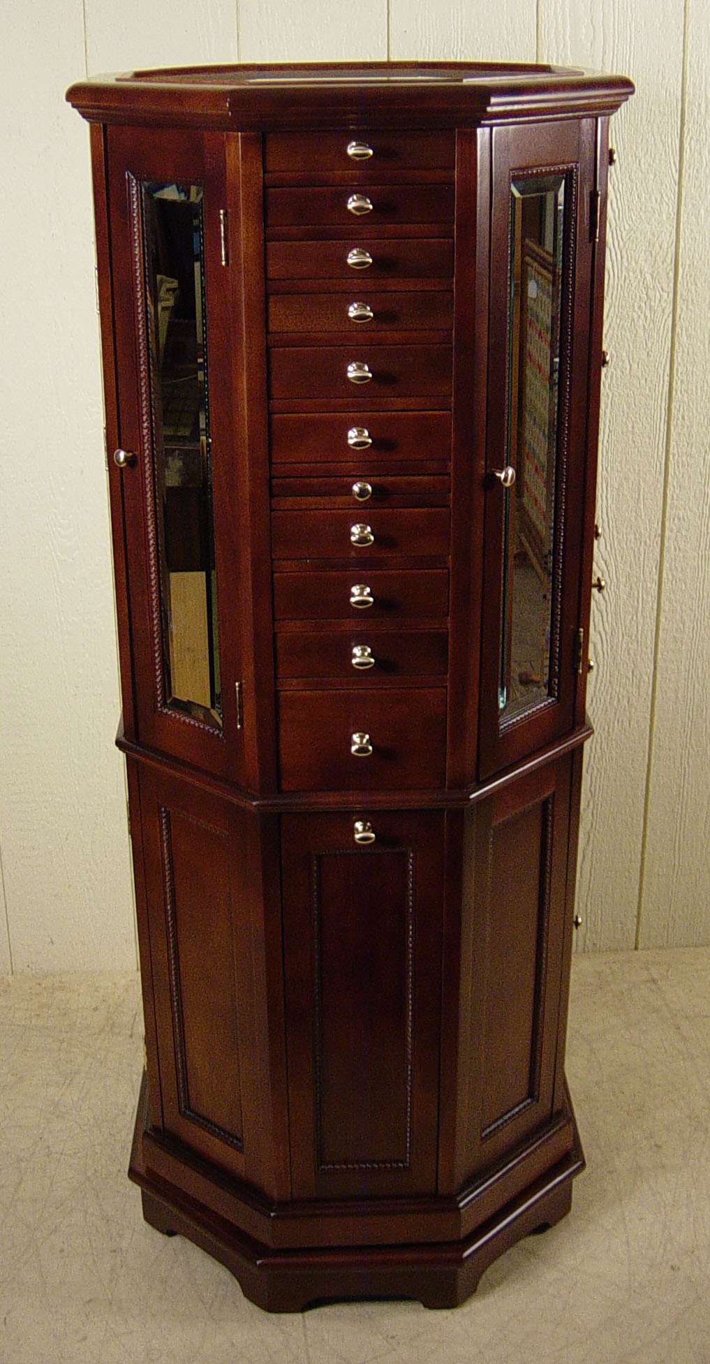 Clark Model "A" Octagon Birch & Maple Revolving Dental Cabinet