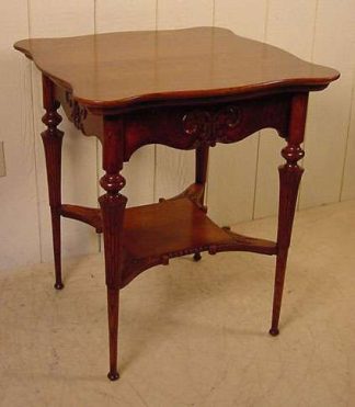 Serpentine Top Oak Lamp Table - Stock #202