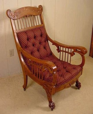 CLAW FOOT OAK PARLOR CHAIR