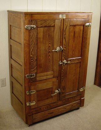3 Door Oak Ice Box